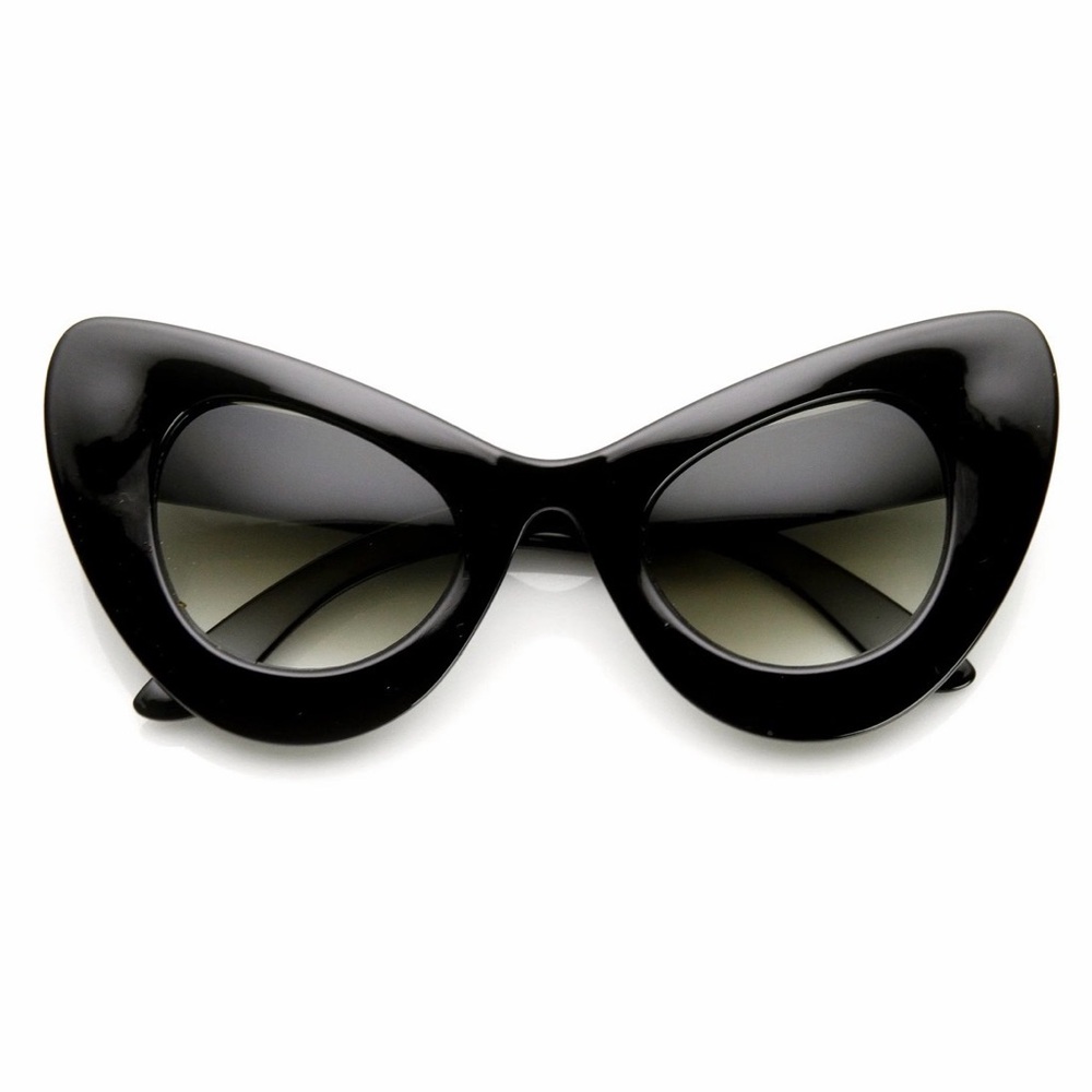 Retro Black Mod Super Trendy Women's Fashion Cat Eye Sunglasses 100% UV Protec